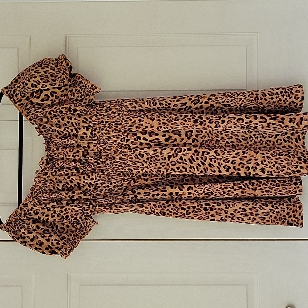 SHEIN Leopard Print Off-Shoulder Dress 1XL NWOT
